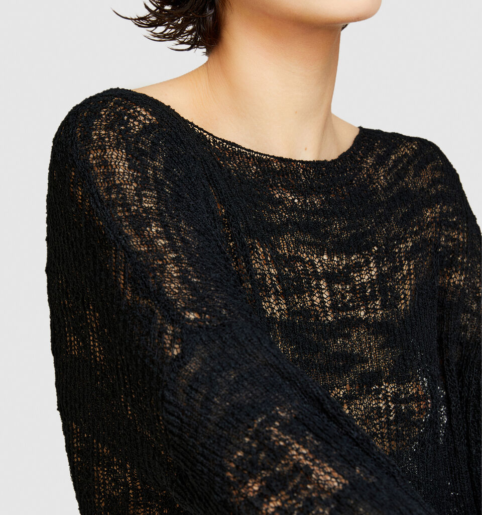 Boat neck sweater - women's boat neck sweaters - Black | Sisley image number 5